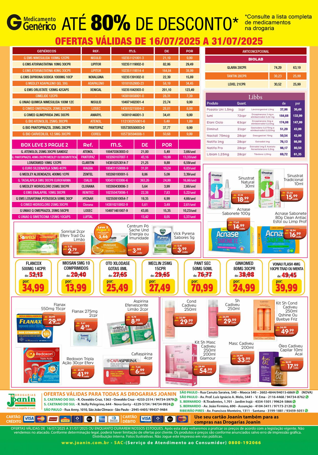 Folheto Supermercados Joanin 16.07.2025 - 31.07.2025