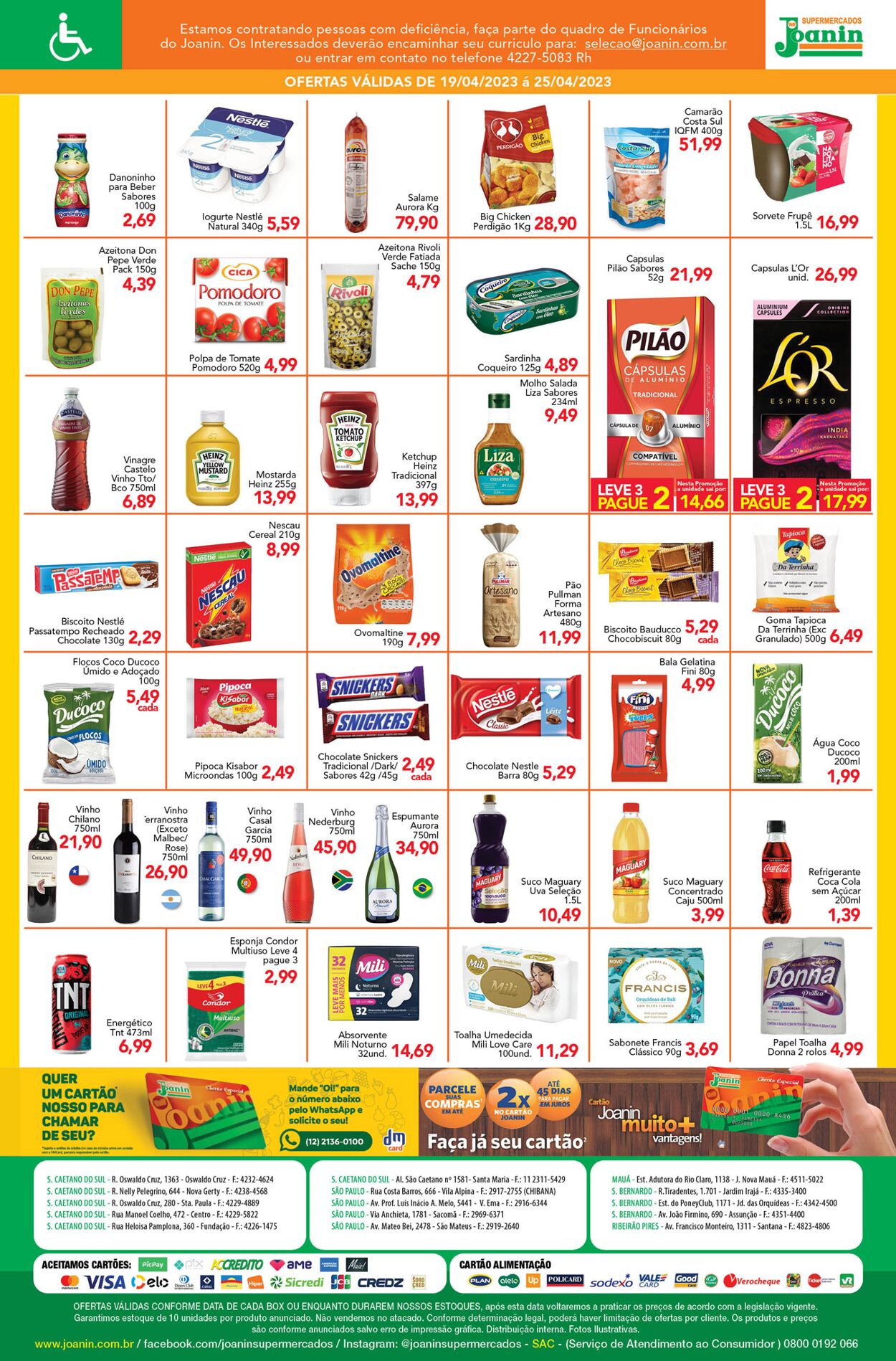 Folheto Supermercados Joanin 19.04.2023 - 25.04.2023