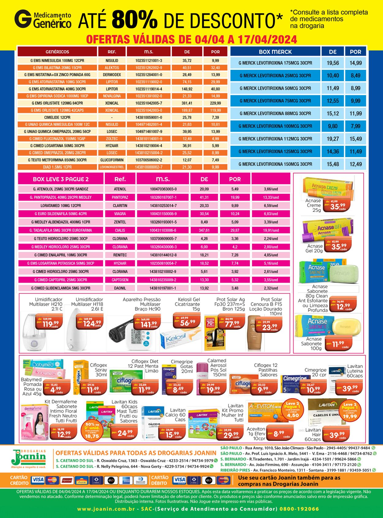 Folheto Supermercados Joanin 04.04.2024 - 17.04.2024