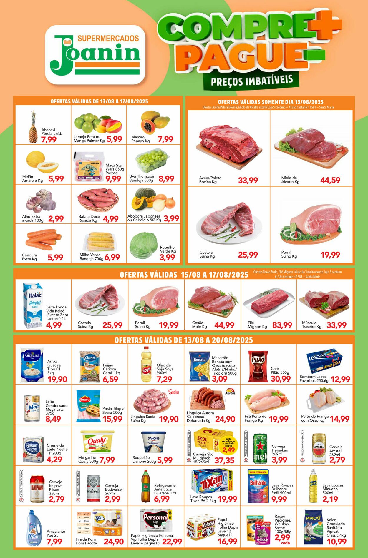 Folheto Supermercados Joanin 13.08.2025 - 20.08.2025