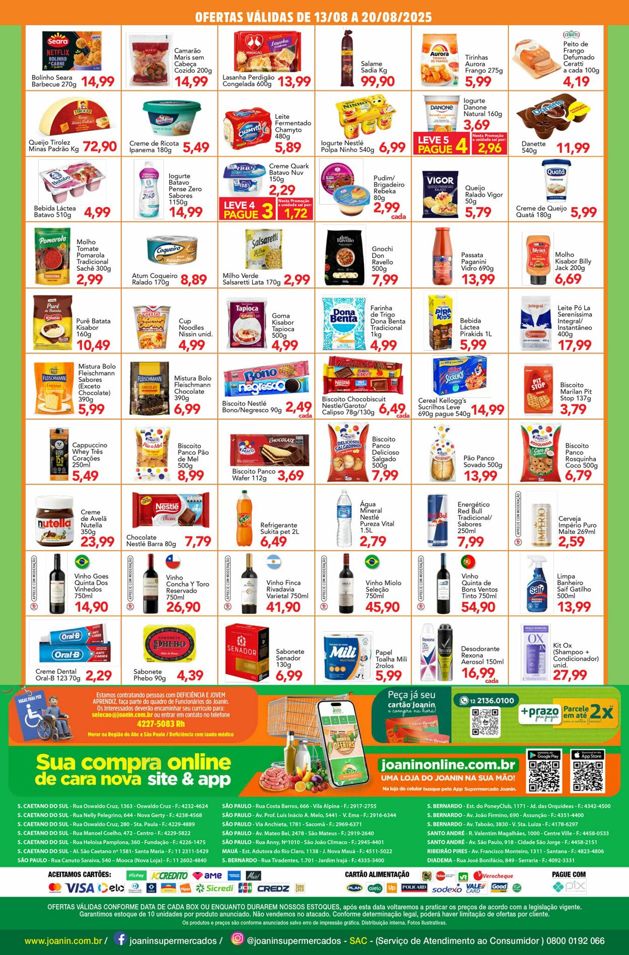 Folheto Supermercados Joanin 13.08.2025 - 20.08.2025