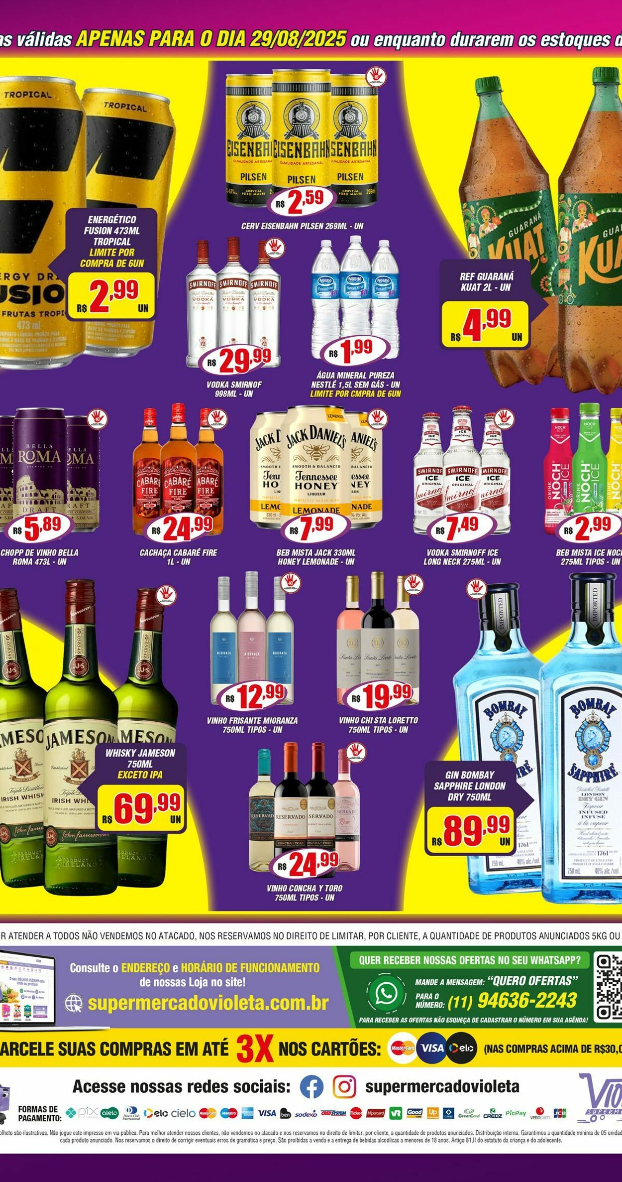 Folheto Violeta Supermercados 29.08.2025 - 29.08.2025