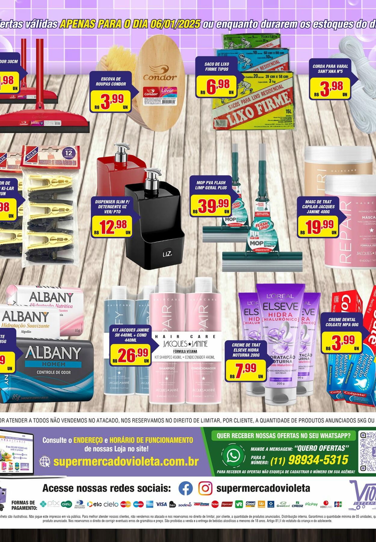 Folheto Violeta Supermercados 06.01.2025 - 06.01.2025