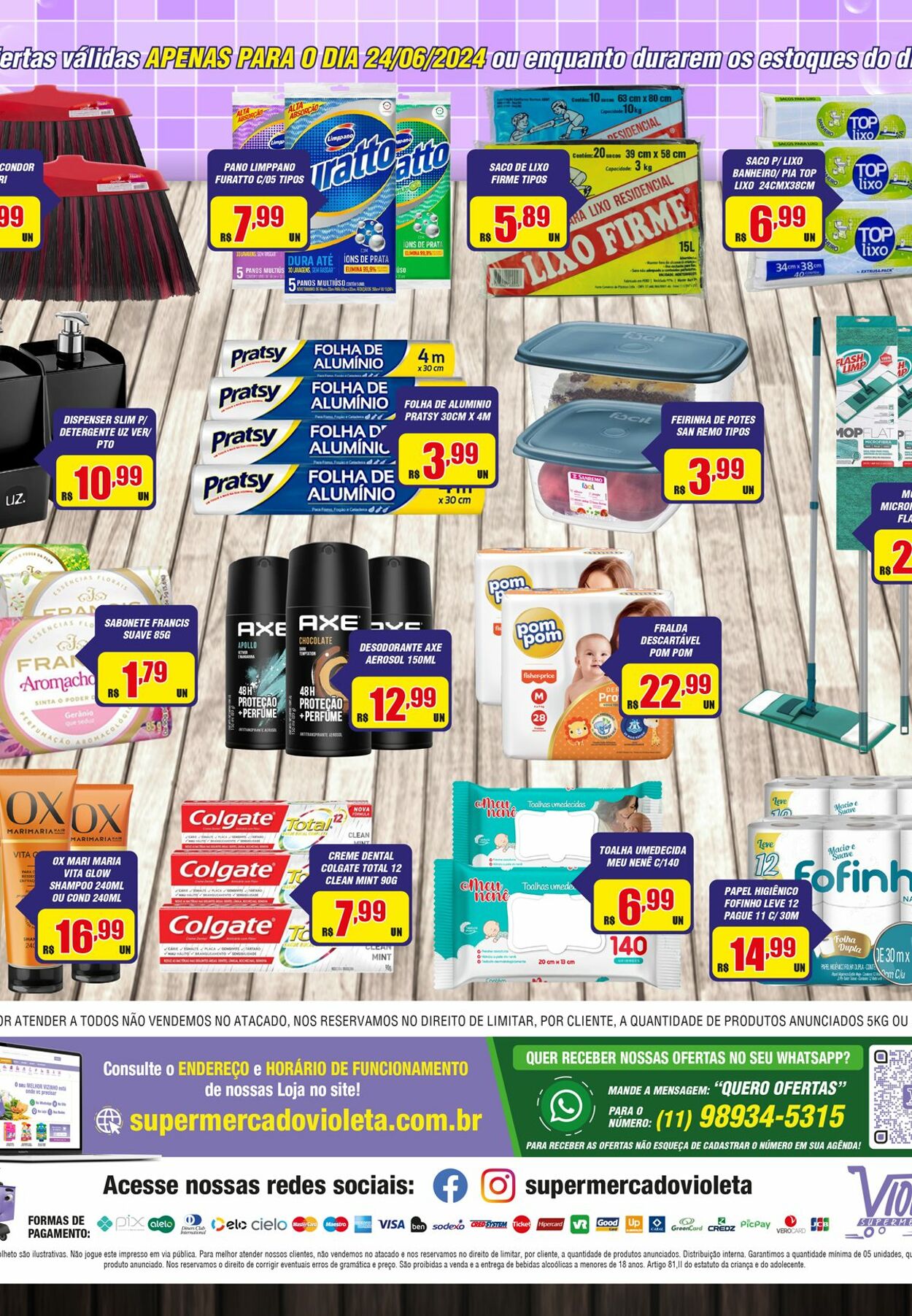 Folheto Violeta Supermercados 23.06.2024 - 24.06.2024