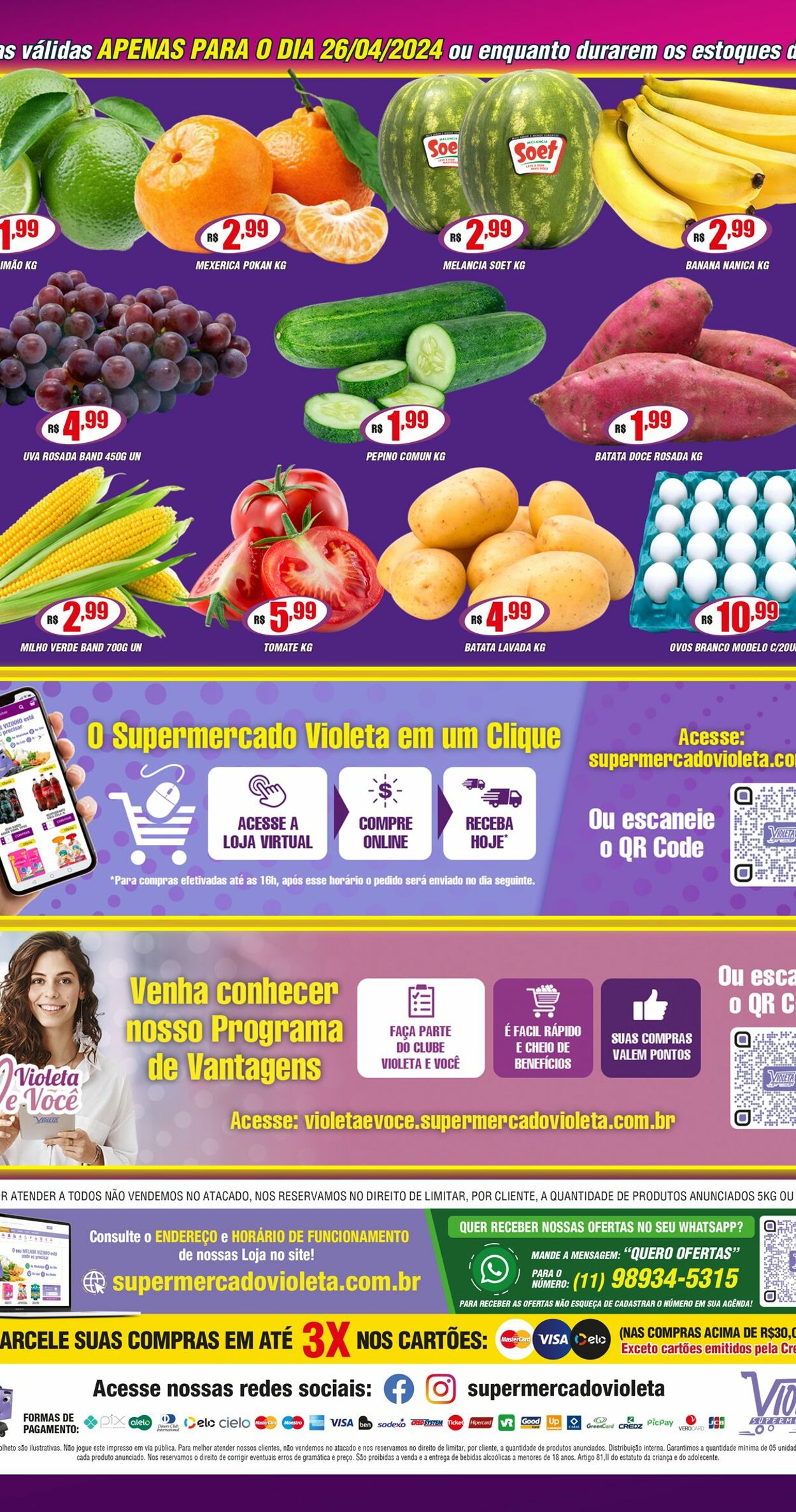 Folheto Violeta Supermercados 26.04.2024 - 26.04.2024