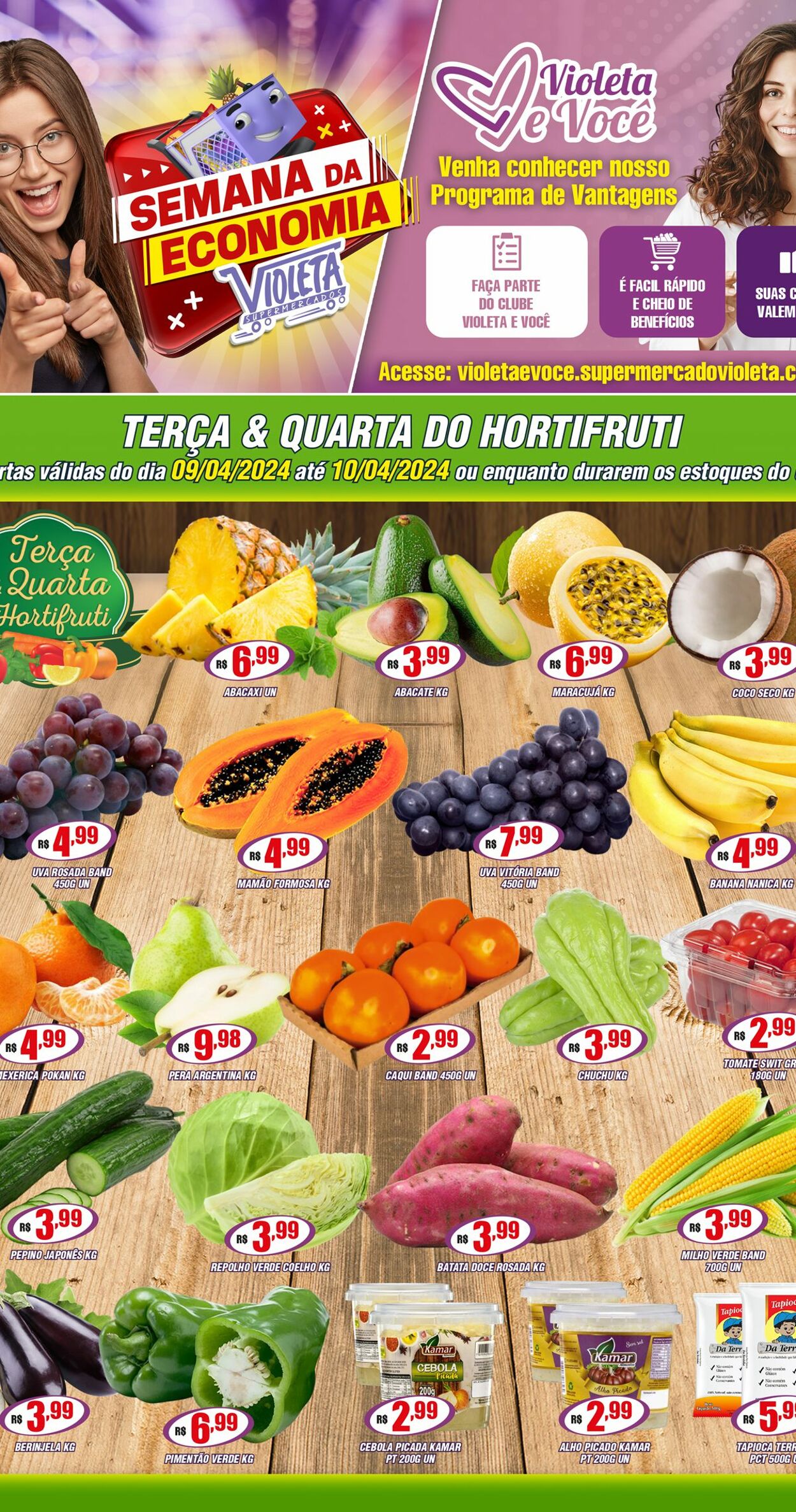 Folheto Violeta Supermercados 09.04.2024 - 10.04.2024