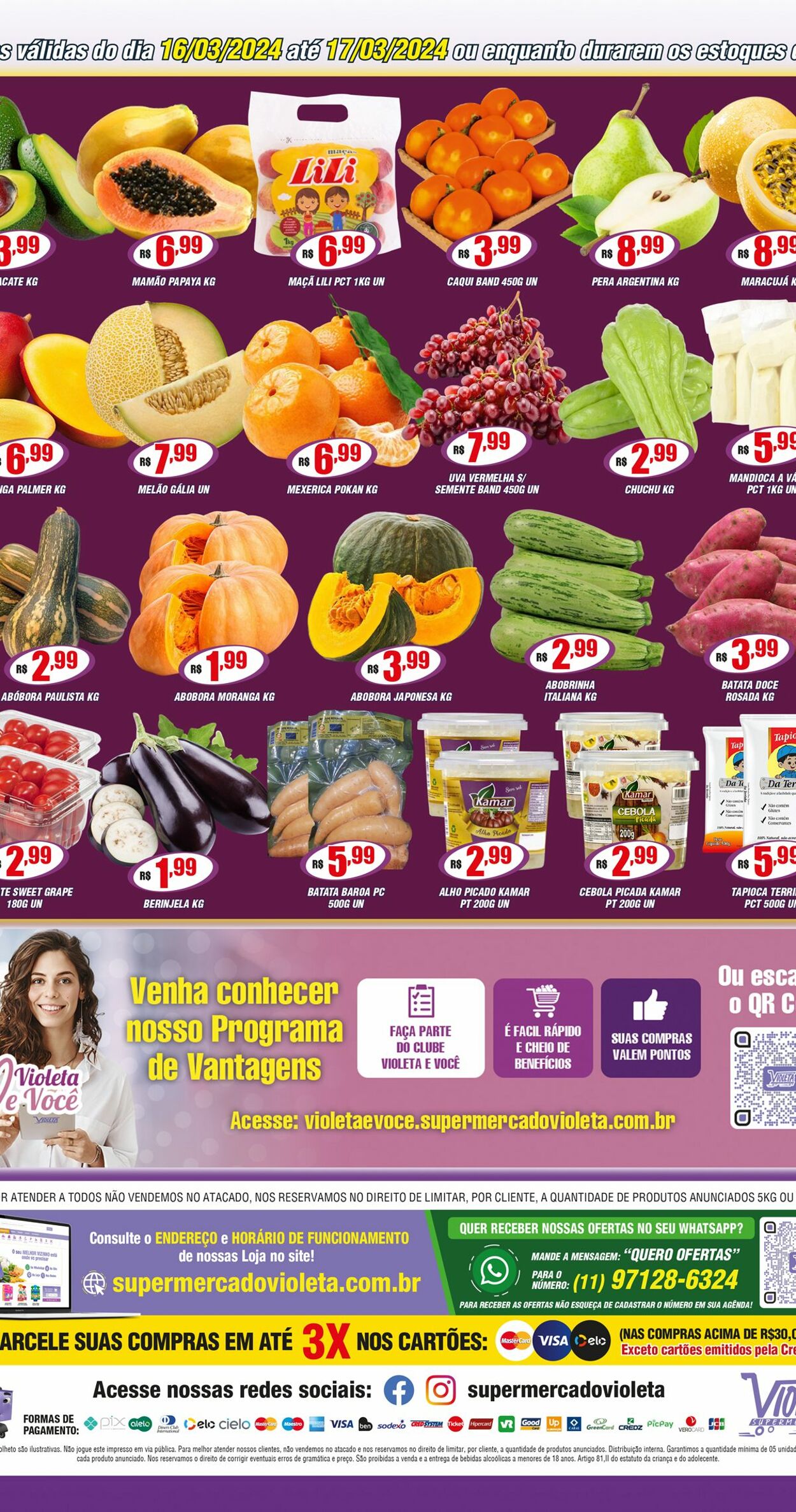Folheto Violeta Supermercados 15.03.2024 - 17.03.2024