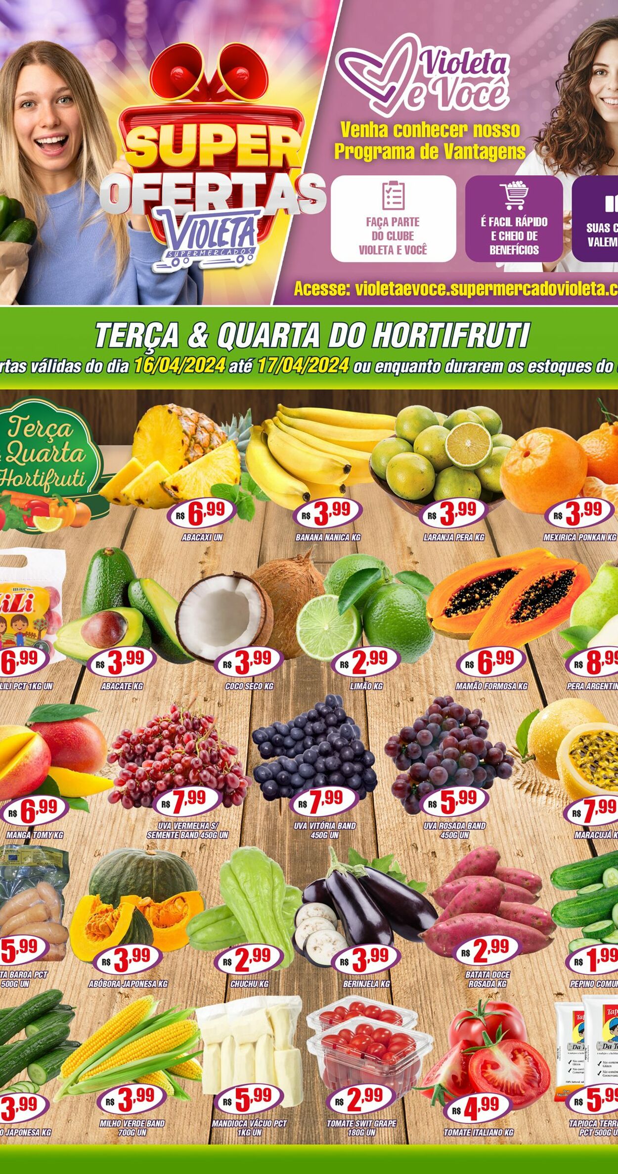 Folheto Violeta Supermercados 16.04.2024 - 17.04.2024