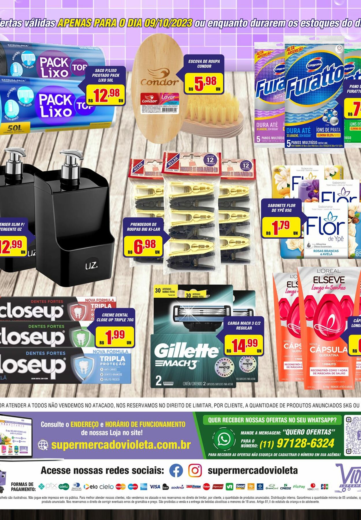 Folheto Violeta Supermercados 08.10.2023 - 09.10.2023