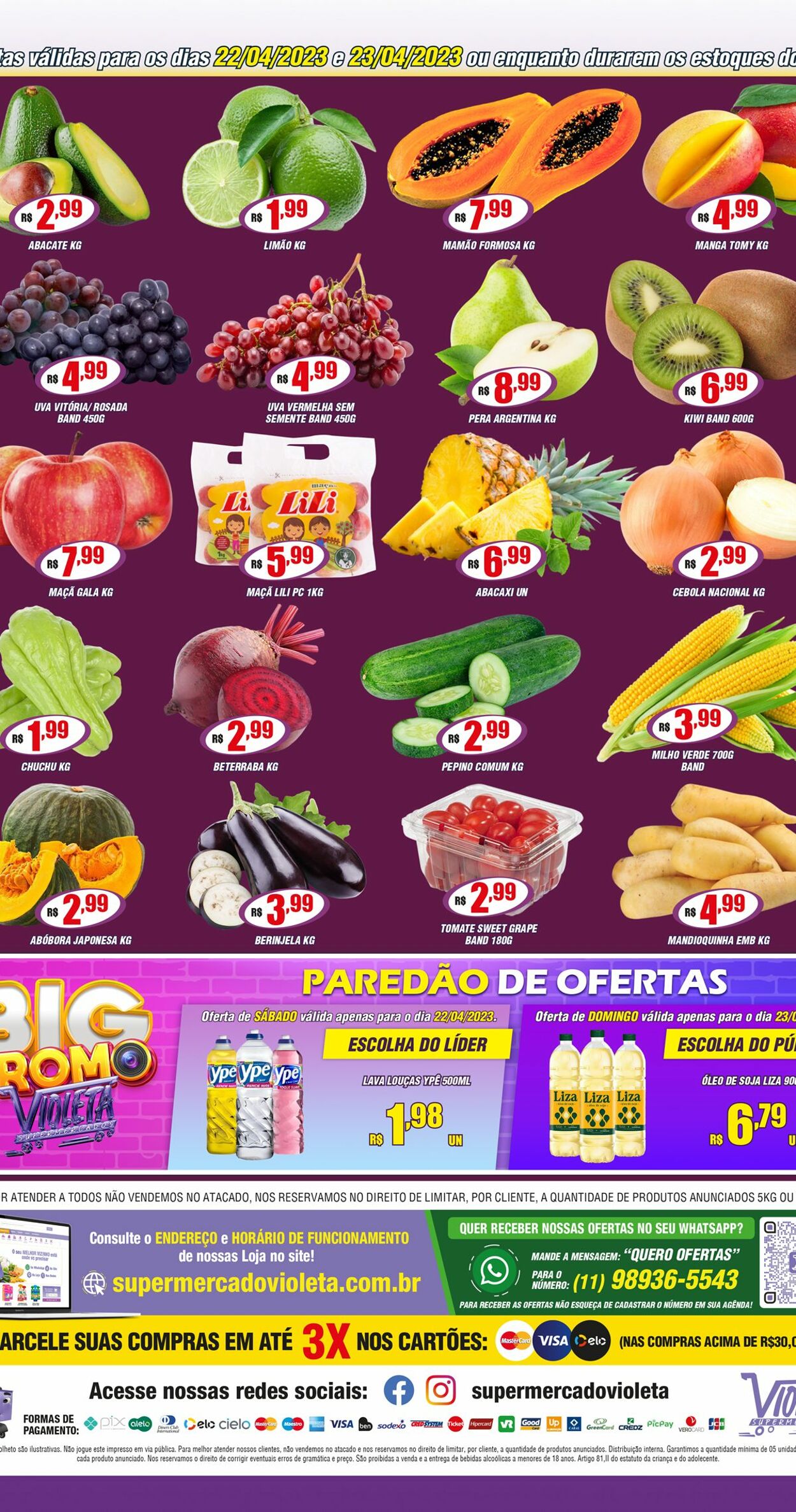 Folheto Violeta Supermercados 22.04.2023 - 23.04.2023