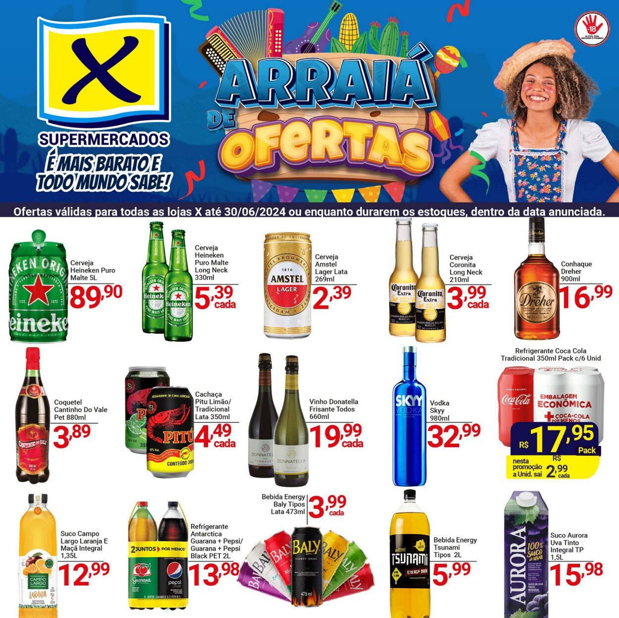 Folheto X Supermercados 17.06.2024 - 30.06.2024