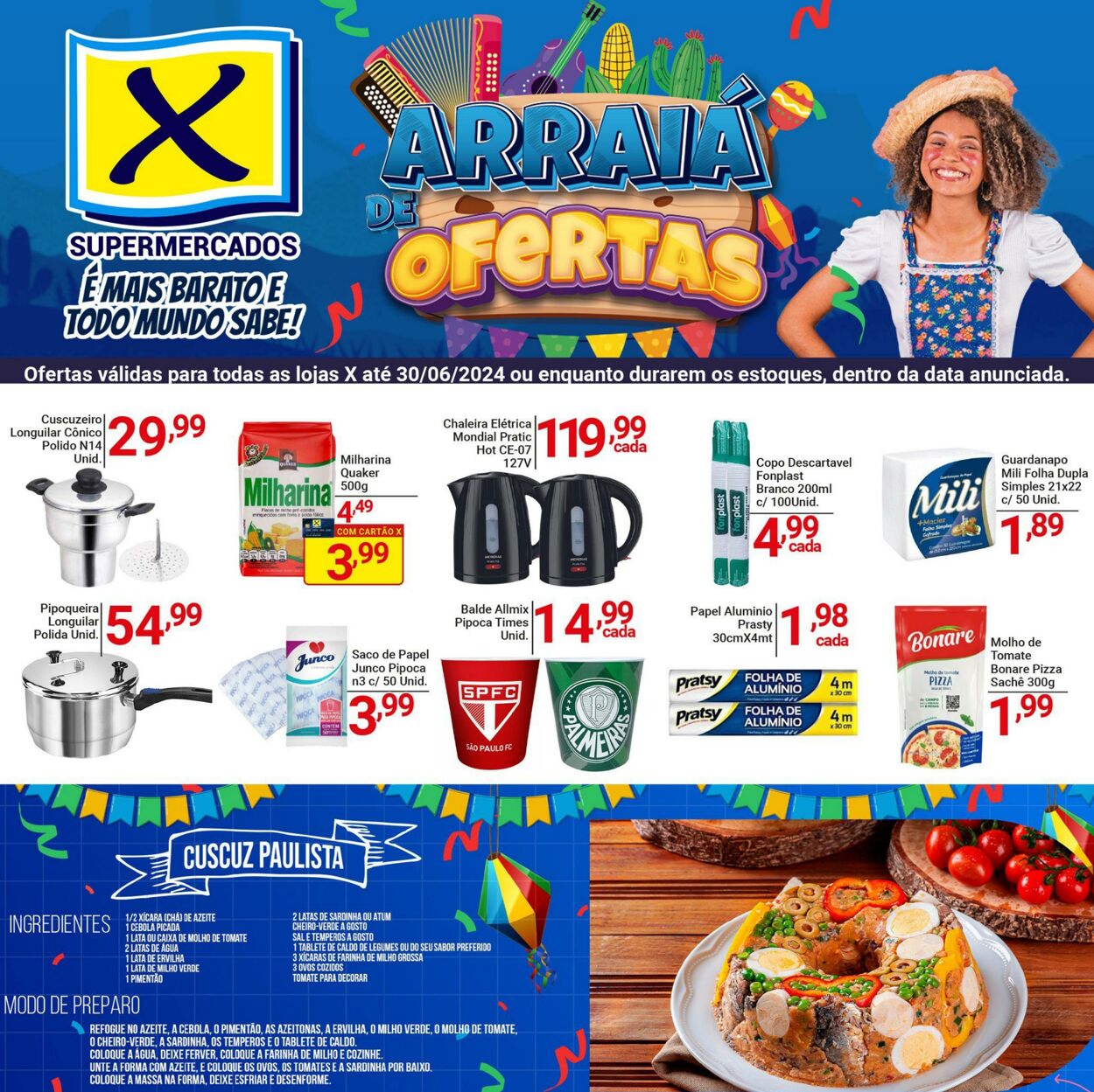 Folheto X Supermercados 17.06.2024 - 30.06.2024